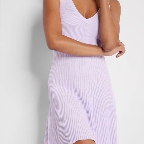 Express Dresses & Skirts - Express Lavender V-Neck Ribbed Knit Mini Dress